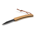 Couteau noir dans un outil pliable en bambou avec corde pour suspendre couleur noir quatrière vue