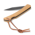 Couteau noir dans un outil pliable en bambou avec corde pour suspendre couleur noir cinquième vue