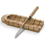 Planche pratique en bois d'acacia spéciale pour couper le pain couleur bois