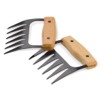 Griffes à viande avec poignée en bois pour déchiqueter la viande couleur bois