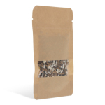 Sachet de graines de fleurs séchées dans un sac en papier kraft couleur marron quatrière vue