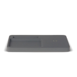 Organisateur de bureau avec compartiments et chargeur sans fil couleur gris deuxième vue