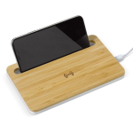 Chargeur sans fil en bambou élégant au format Bamboo Tray couleur bois troisième vue