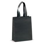 Petite sacoche en non-tissé laminé mat avec anses assorties 105 g/m2 couleur noir