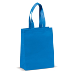 Petite sacoche en non-tissé laminé mat avec anses assorties 105 g/m2 couleur bleu