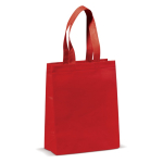 Petite sacoche en non-tissé laminé mat avec anses assorties 105 g/m2 couleur rouge