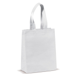 Petite sacoche en non-tissé laminé mat avec anses assorties 105 g/m2 couleur blanc