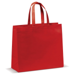 Sac en non-tissé laminé mat, plusieurs couleurs, anses assortie couleur rouge
