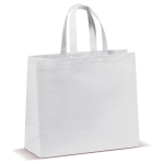 Sac en non-tissé laminé mat, plusieurs couleurs, anses assortie couleur blanc