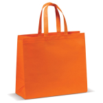 Sac en non-tissé laminé mat, plusieurs couleurs, anses assortie couleur orange