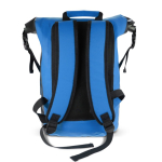 Sac à dos roll-top imperméable avec bretelles rembourrées 25L couleur bleu troisième vue