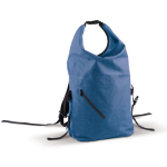 Sac à dos roll-top résistant à l'eau avec poche frontale 22L couleur bleu