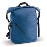 Sac à dos roll-top résistant à l'eau avec poche frontale 22L couleur bleu troisième vue