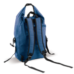 Sac à dos roll-top résistant à l'eau avec poche frontale 22L couleur bleu quatrière vue