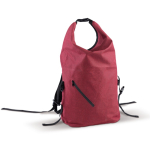 Sac à dos roll-top résistant à l'eau avec poche frontale 22L couleur rouge foncé