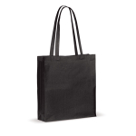 Sac en coton OEKO-TEX de couleurs avec soufflet 140 g/m2 couleur noir