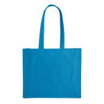 Grand sac en coton OEKO-TEX de couleurs avec soufflet 140 g/m2 couleur bleu ciel deuxième vue