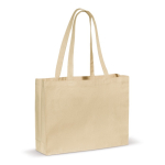 Sac en coton avec certification OEKO-TEX avec soufflet 280 g/m2 couleur beige