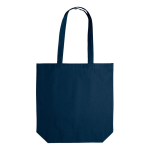Sac en coton avec soufflet OEKO-TEX de couleurs 280 g/m2 couleur bleu foncé deuxième vue