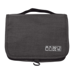 Trousse de toilette pliable avec compartiments et crochet couleur noir cinquième vue