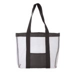 Sac filet pour la plage avec couleurs et poche frontale couleur blanc/noir troisième vue