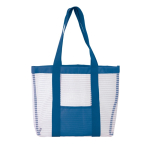 Sac filet pour la plage avec couleurs et poche frontale couleur blanc/bleu troisième vue