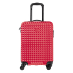 Trolley texturé dans plusieurs coloris à 4 roues et plaque pour logo couleur rouge cinquième vue
