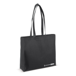 Sac écologique en RPET avec soufflet et poignées assorties 100 g/m2 couleur noir
