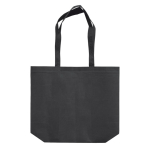 Sac écologique en RPET avec soufflet et poignées assorties 100 g/m2 couleur noir troisième vue