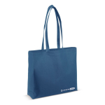 Sac écologique en RPET avec soufflet et poignées assorties 100 g/m2 couleur bleu foncé