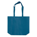 Sac écologique en RPET avec soufflet et poignées assorties 100 g/m2 couleur bleu foncé troisième vue