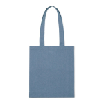 Sac en coton recyclé avec poignées résistantes et capacité de 5 kg couleur bleu deuxième vue