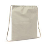 Sac à dos en coton avec cordons et certification OEKO-TEX 140 g/m2 couleur beige