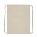 Sac à dos en coton avec cordons et certification OEKO-TEX 140 g/m2 couleur beige deuxième vue