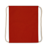 Sac à dos en coton coloré avec cordons naturels 140 g/m2 couleur rouge deuxième vue