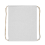 Sac à dos en coton coloré avec cordons naturels 140 g/m2 couleur blanc deuxième vue