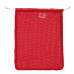 Sac réutilisable en coton pour fruits et légumes 25x30 cm couleur rouge deuxième vue