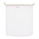 Sac réutilisable en coton pour fruits et légumes 25x30 cm couleur blanc deuxième vue