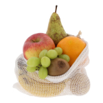 Sac réutilisable en coton pour fruits et légumes 25x30 cm couleur blanc troisième vue