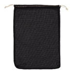 Sac réutilisable en coton pour fruits et légumes 30x40 cm couleur noir deuxième vue