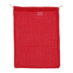 Sac réutilisable en coton pour fruits et légumes 30x40 cm couleur rouge deuxième vue