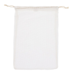 Sac réutilisable en coton pour fruits et légumes 30x40 cm couleur blanc deuxième vue