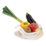 Sac réutilisable en coton pour fruits et légumes 30x40 cm couleur blanc troisième vue