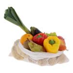 Sac réutilisable en coton pour fruits et légumes 40x45 cm couleur blanc troisième vue