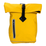 Sac à dos roll-top imperméable avec détails réfléchissants couleur jaune deuxième vue
