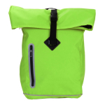Sac à dos roll-top imperméable avec détails réfléchissants couleur vert lime deuxième vue