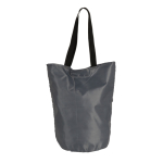 Sac pliable en polyester pour les courses avec poignées noires couleur gris