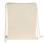 Sac avec fonction de sac à dos en coton FairTrade 140 g/m2 couleur beige troisième vue