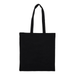 Petit sac en coton recyclé avec soufflet et poignées 140 g/m2 couleur noir deuxième vue