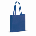 Petit sac en coton recyclé avec soufflet et poignées 140 g/m2 couleur bleu
